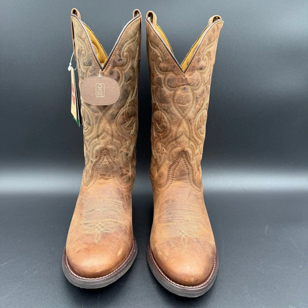 Laredo 51112 Womens 10 M Tan Distressed Leather Western Cowboy Boots